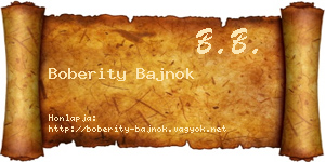 Boberity Bajnok névjegykártya